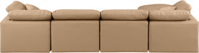 Indulge - Faux Leather 5 Piece Modular Sectional With Chaise - Tan - Simple Home Plus