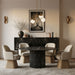 Marlowe - Linen Textured Fabric Upholstered Swivel Dining Arm Chair - Stained Natural - Simple Home Plus