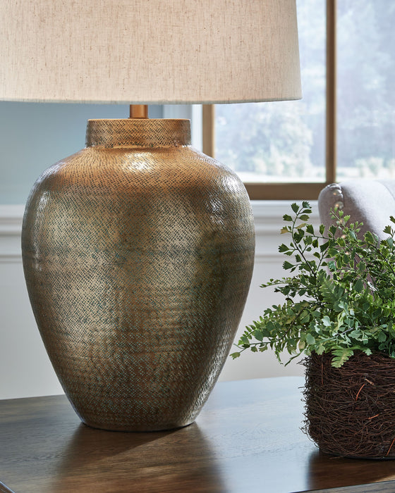 Madney - Antique Gold Finish - Metal Table Lamp - Simple Home Plus