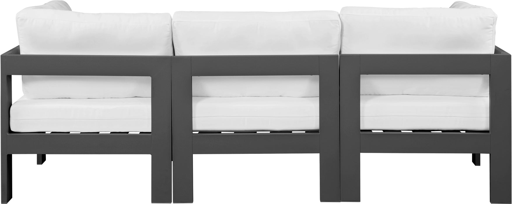 Nizuc - Outdoor Patio 3 Seat Modular Sofa With Gray Frame - Simple Home Plus