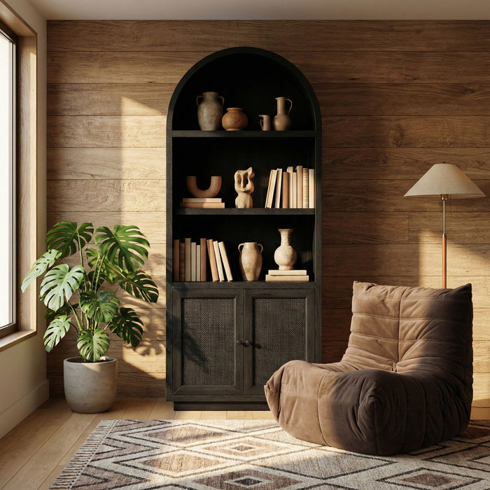 Botanical - Oak Veneer And Solid Wood Bookcase - Simple Home Plus