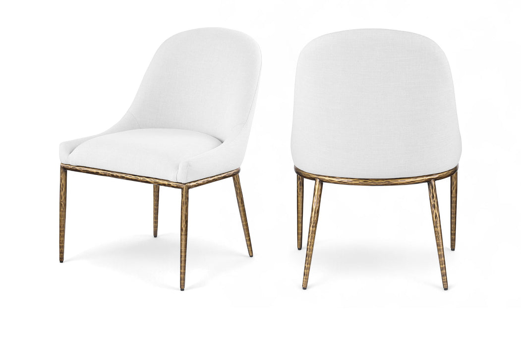 Ferro - Upholstered Dining Side Chair With Brushed Gold Legs - Simple Home Plus