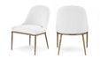 Ferro - Upholstered Dining Side Chair With Brushed Gold Legs - Simple Home Plus