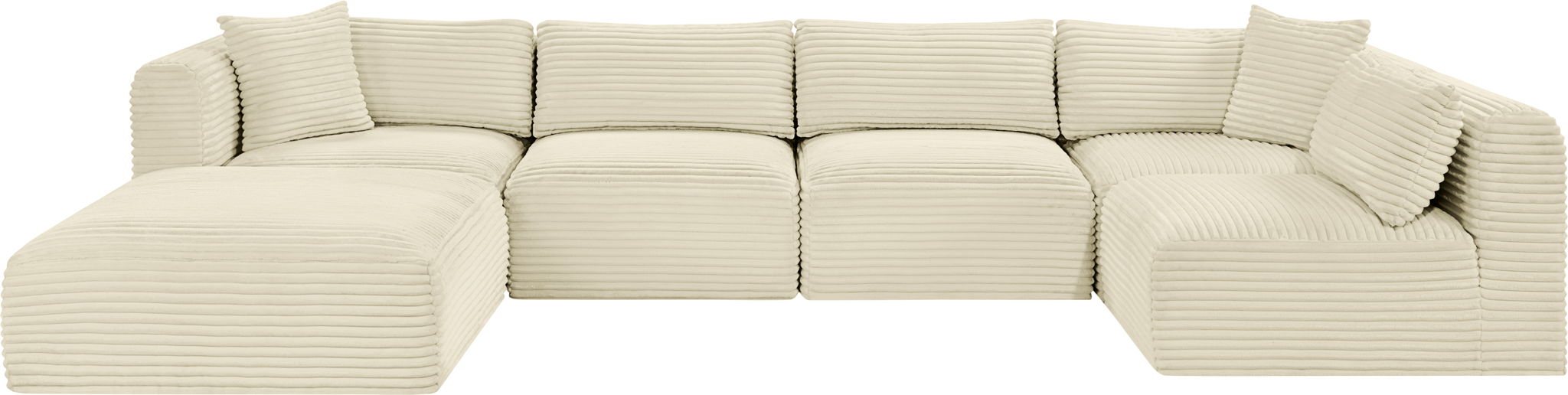 Shaggy - 6 Piece Modular U-Shaped Sectional - Simple Home Plus