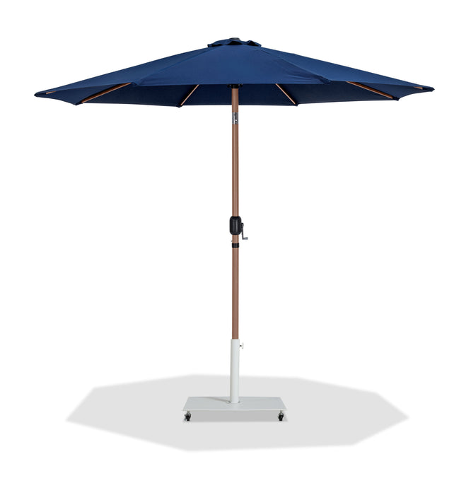 Fiji - Aluminum Patio Umbrella With Square White And Teak Base - Simple Home Plus