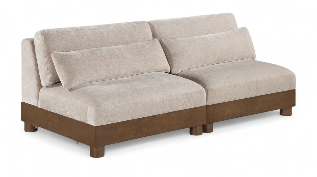 Turin - Chenille Fabric Upholstered Modular Sectional - Taupe - Simple Home Plus