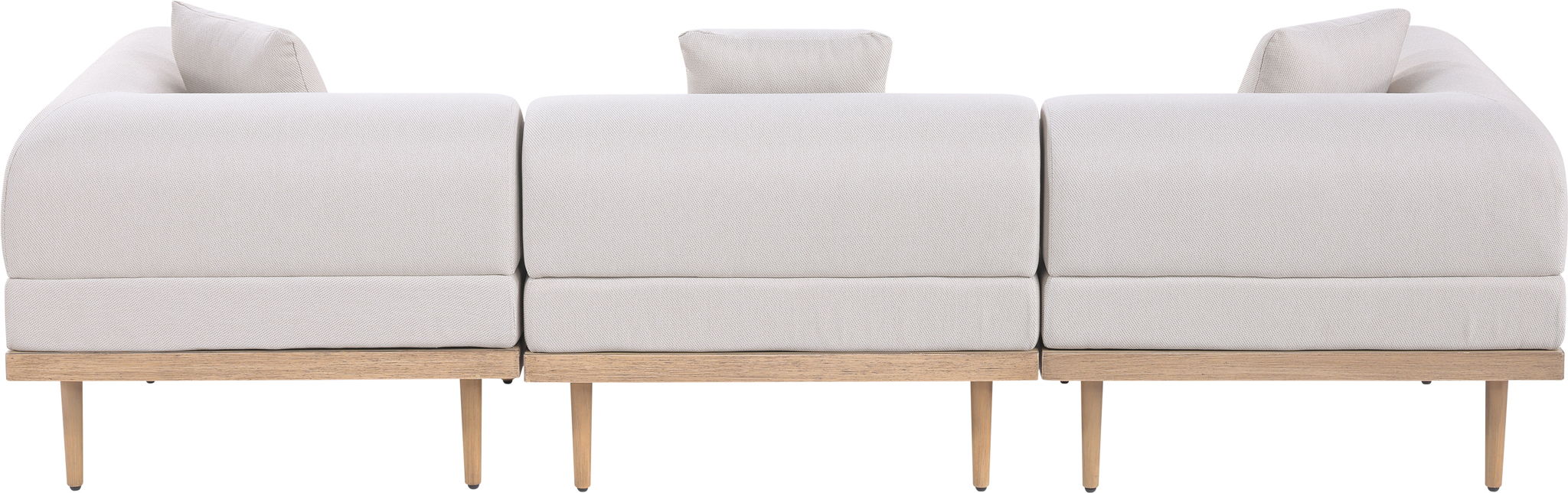 Laguna - 3 Piece Resilient Water Resistant Fabric 106.5" Upholstered Outdoor Patio Modular Sofa - Simple Home Plus