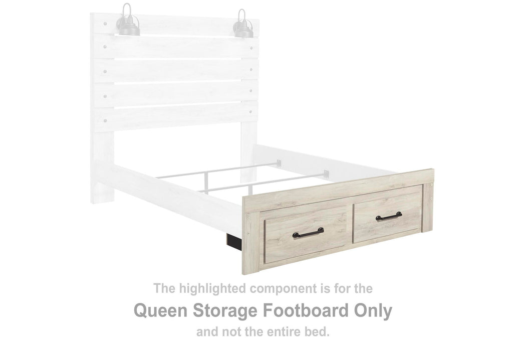 Cambeck - Queen Storage Footboard - Whitewash - Simple Home Plus