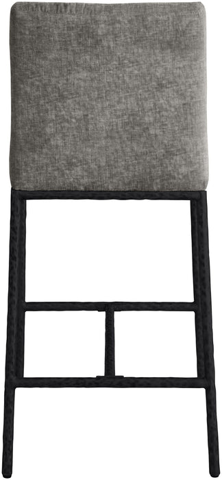 Reeves - Chenille Fabric Upholstered Counter Stool (Set of 2) - Black Base - Simple Home Plus