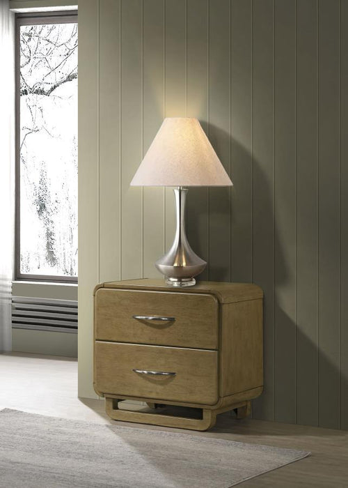Amsbury - 2-Drawer Nightstand Bedside Table - Nutmeg - Simple Home Plus