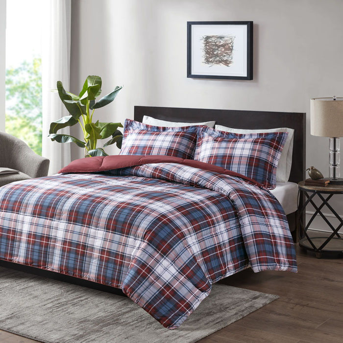 Parkston - 3M Scotchgard Down Alternative All Season Comforter Set - Red - Simple Home Plus