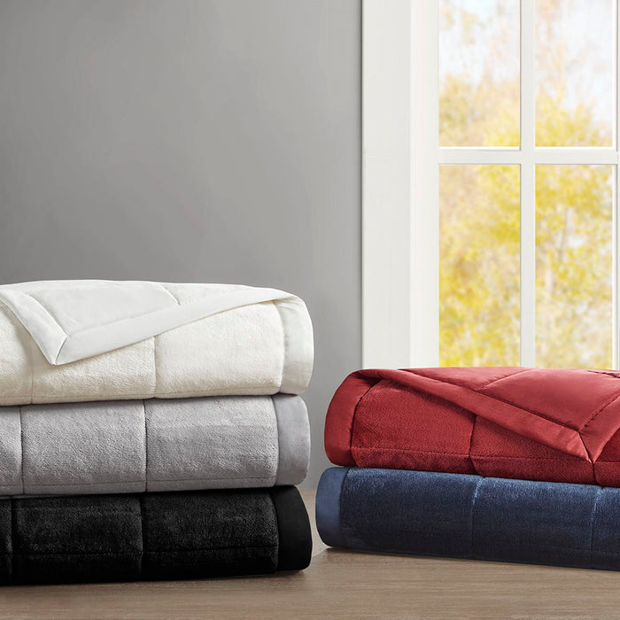 Coleman - Twin Reversible Down Alternative Blanket With HeiQ Smart Temp Treatment - Navy - Simple Home Plus