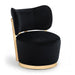 Elara - Velvet Upholstered Swivel Accent Chair - Stained Natural - Simple Home Plus