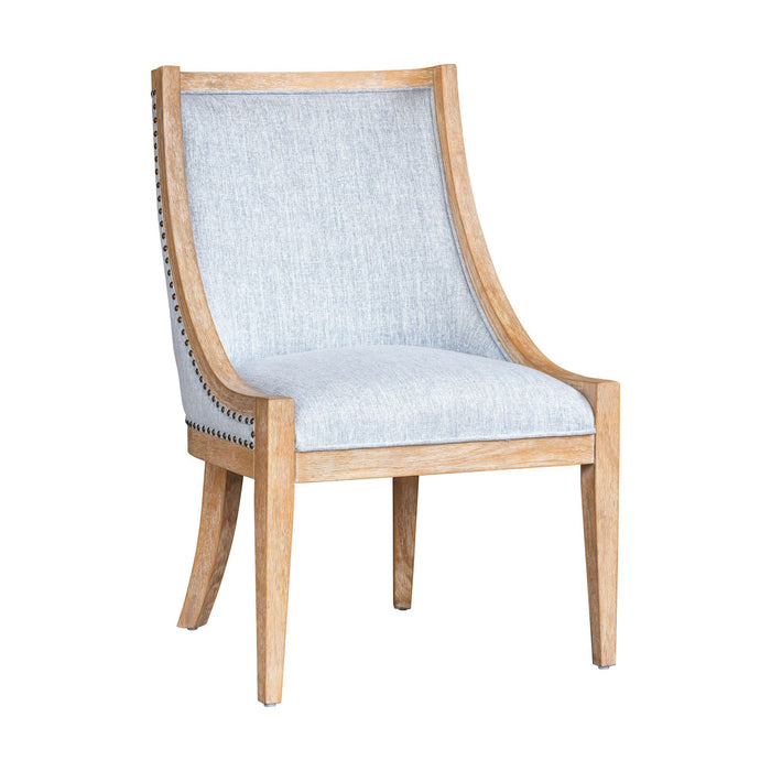 Elmcrest - Upholstered Dining Chair With Nailhead Trim - Light Blue - Simple Home Plus