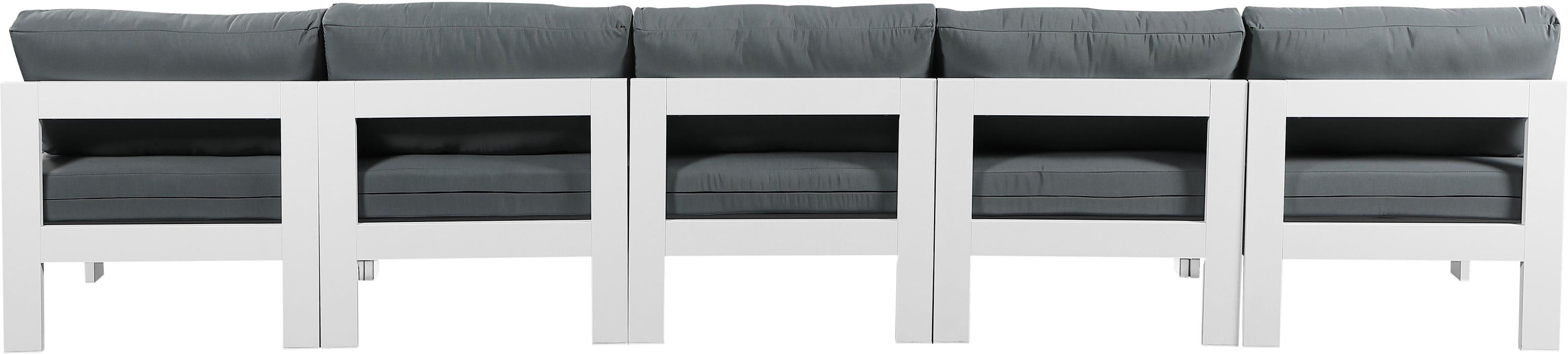 Nizuc - Outdoor Patio 5 Seat Modular Armless Sofa With White Frame - Simple Home Plus