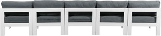 Nizuc - Outdoor Patio 5 Seat Modular Armless Sofa With White Frame - Simple Home Plus
