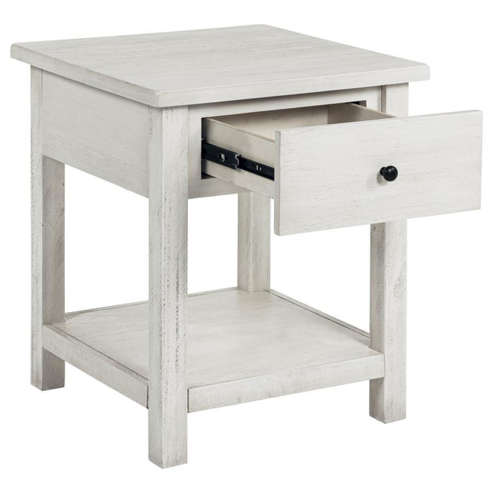 Payne - 1 Drawers Wood End Table with Shelf - Simple Home Plus