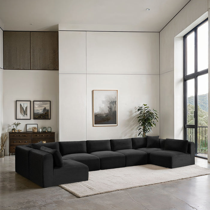 Shaggy - 7 Piece Modular U-Shaped Armless Sectional - Simple Home Plus