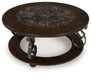 Frallyn - Dark Brown - Round Cocktail Table - Simple Home Plus