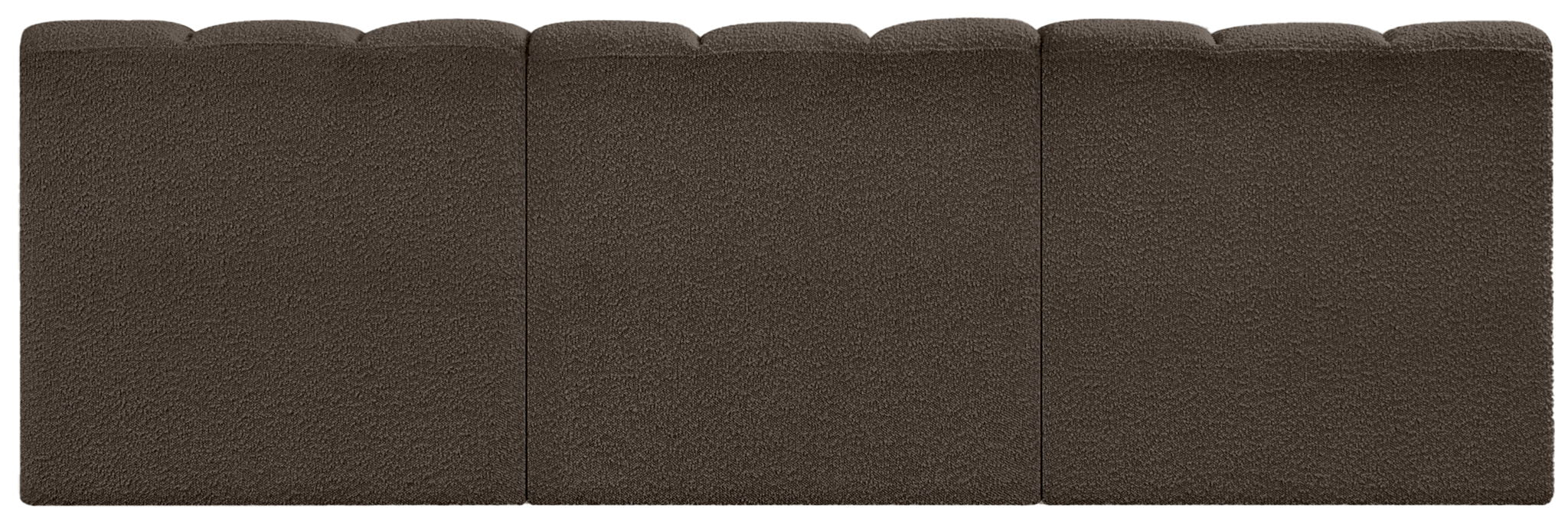 Arc - Boucle Fabric 3 Piece Modular Straight Sofa - Brown - Simple Home Plus