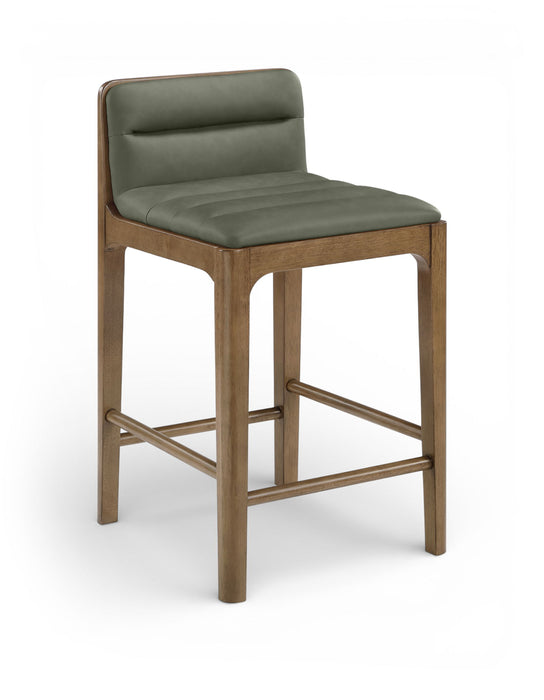 Ellis - Vegan Leather Upholstered Counter Stool (Set of 2) - Brown Base - Simple Home Plus