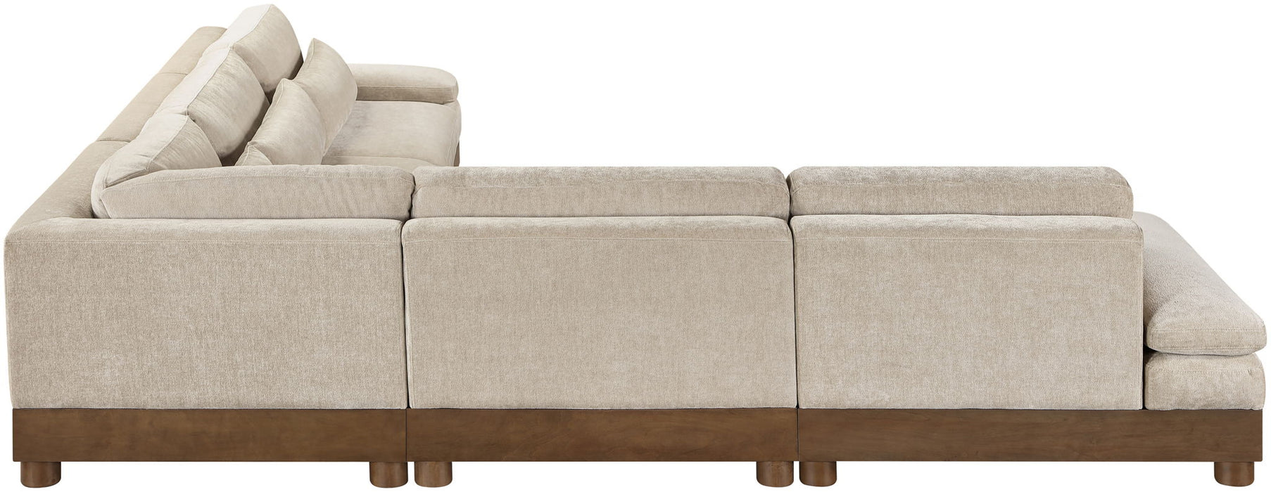 Turin - Chenille Fabric Upholstered Modular Sectional - Taupe - Simple Home Plus
