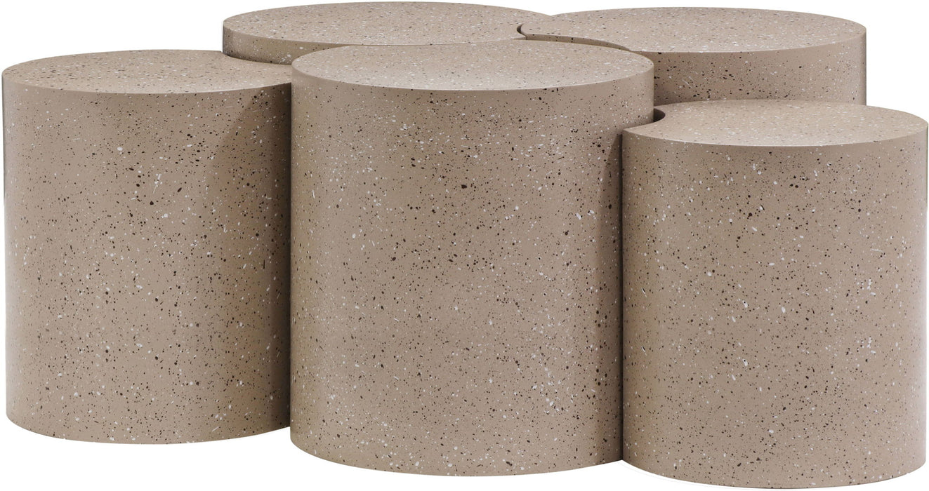 Dimple - 20" 5 Piece Modular Coffee Table - Terazzo Finish - Simple Home Plus