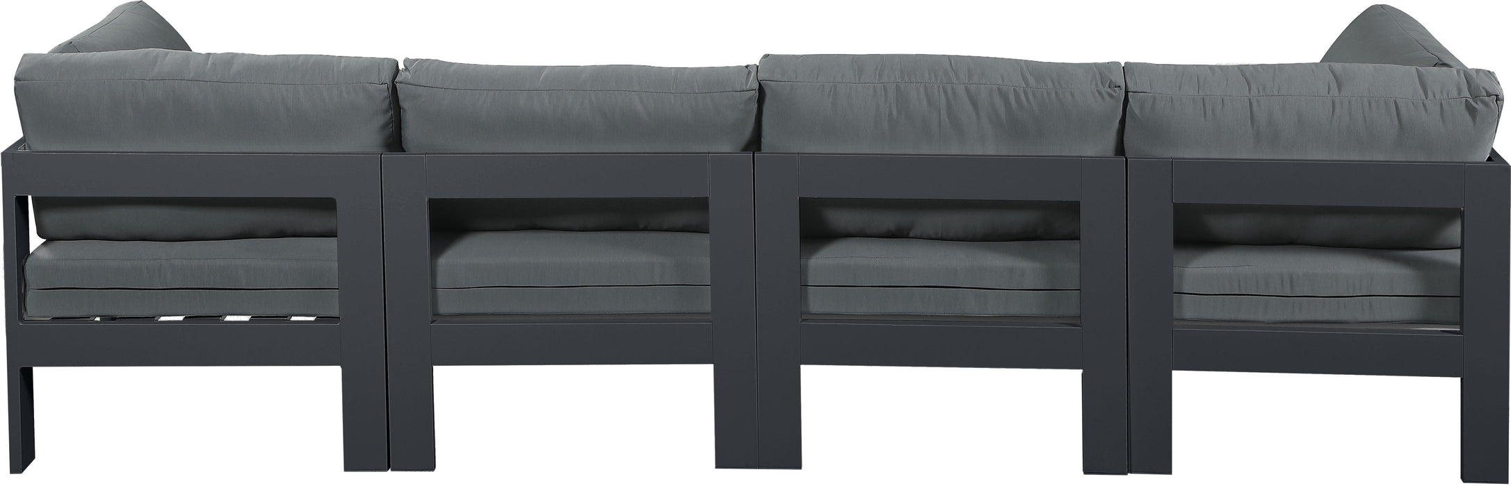 Nizuc - Outdoor Patio 4 Seat Modular Sofa With Gray Frame - Simple Home Plus