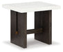 Burkhaus - White / Dark Brown - Rectangular End Table - Simple Home Plus