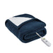 Fleece to Sherpa - Heated Throw - Blue - Simple Home Plus