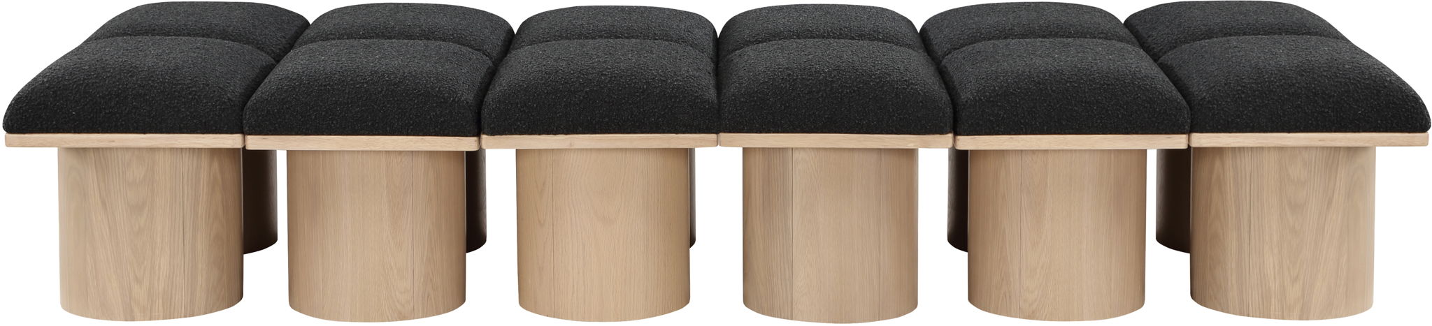 Pavilion - 12 Piece Modular Bench With Natural Base - Simple Home Plus