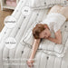 Liv - Microfiber Quilt Set - White / Black - Simple Home Plus