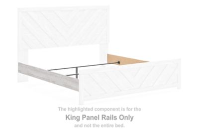 Cayboni - King Panel Rails - Whitewash - Simple Home Plus