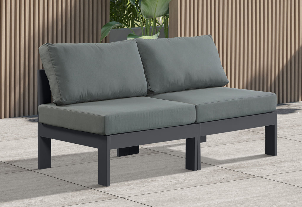 Nizuc - Outdoor Patio 2 Seat Armless Modular Sofa With Gray Frame - Simple Home Plus