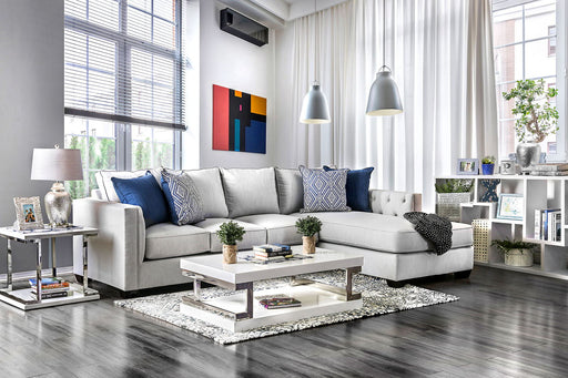Ornella - Sectional - Light Gray / Blue - Simple Home Plus