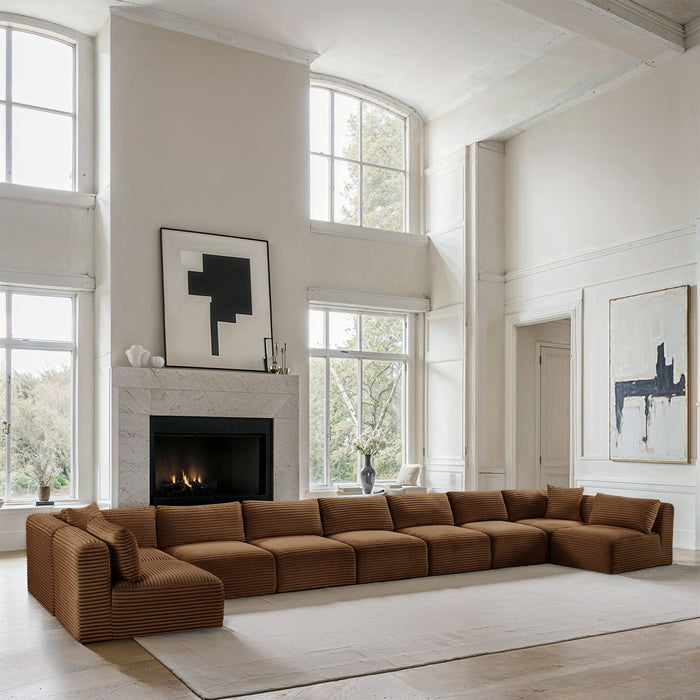 Shaggy - Fabric 9 Piece Modular Sectional - Simple Home Plus