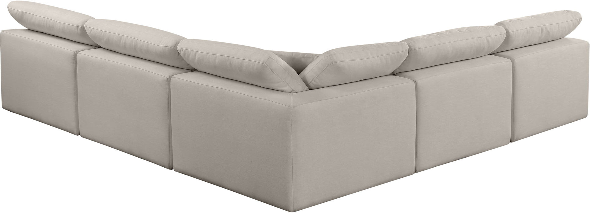 Comfy - 5 Piece Linen Modular Corner Armless Sectional - Simple Home Plus