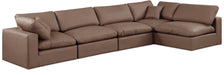 Comfy - 5 Piece Faux Leather Modular Sectional - Simple Home Plus