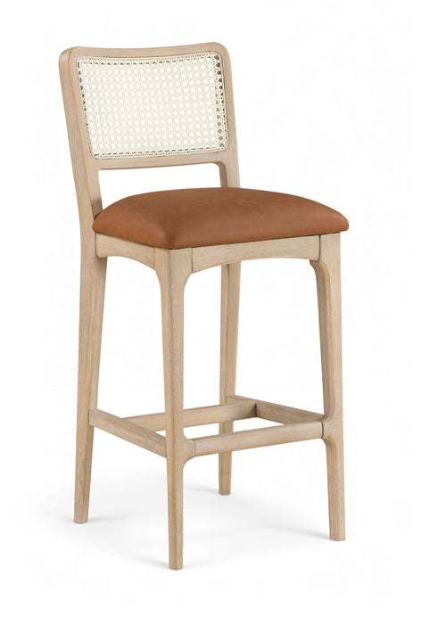 Atrium - Upholstered Bar Stool (Set of 2) - Brushed Natural Frame - Simple Home Plus