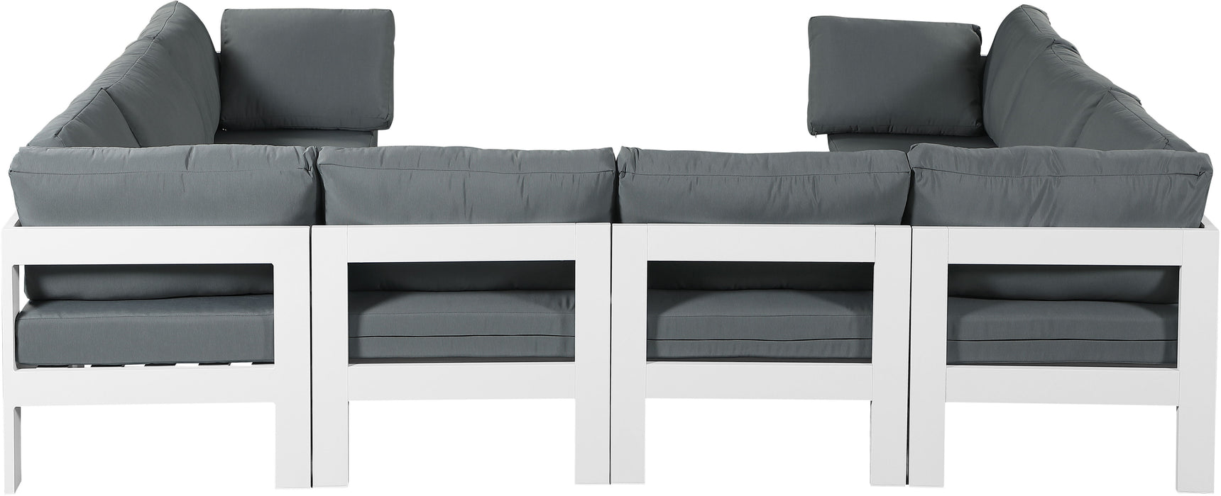 Nizuc - Outdoor Patio 8 Piece Modular Sectional With White Frame - Simple Home Plus