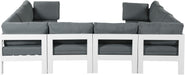 Nizuc - Outdoor Patio 8 Piece Modular Sectional With White Frame - Simple Home Plus