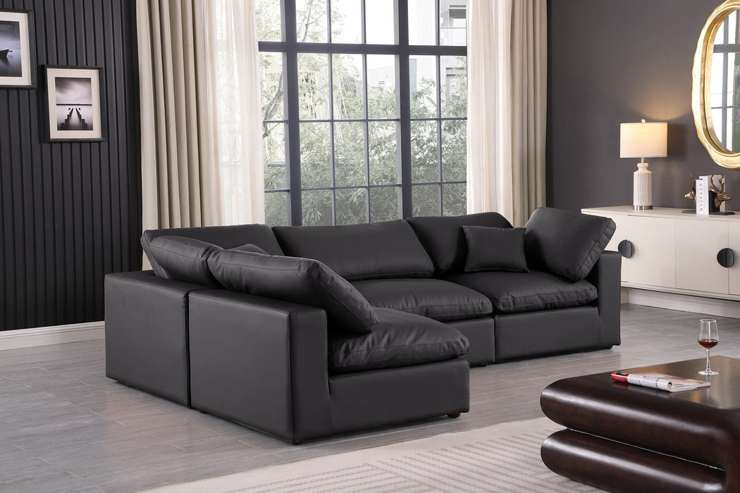 Comfy - 4 Piece Faux Leather Modular Armless Sectional - Simple Home Plus
