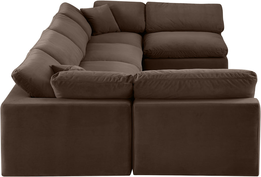Comfy - 6 Piece Velvet Modular Armless Sectional - Simple Home Plus