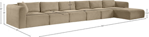 Shaggy - Fabric 6 Piece Modular Sectional With Chaise - Simple Home Plus