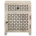 August - 1-Drawer Trellis Pattern Storage Cabinet - White Washed - Simple Home Plus