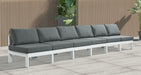 Nizuc - Outdoor Patio 6 Seat Armless Modular Sofa With White Frame - Simple Home Plus