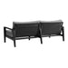 Cayman - 4 Piece Black Aluminum Outdoor Seating Set With Cushion - Black / Dark Gray - Simple Home Plus