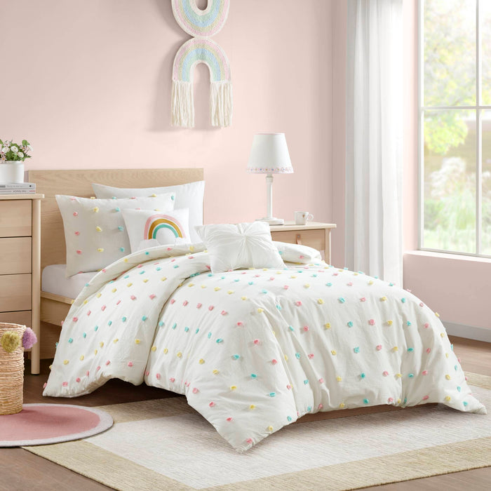 Callie - Twin Pom Pom Comforter Set - Multi - Simple Home Plus
