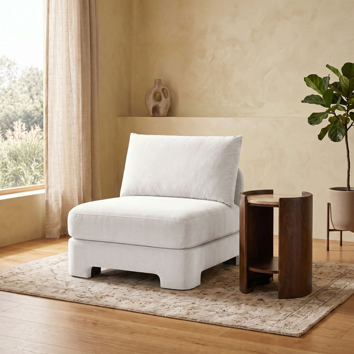 Hammond - Velvet Performance Fabric Upholstered Armless Chair - Simple Home Plus