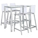 Tolbert - 5 Piece Bar Set With Acrylic Chairs - Clear And Chrome - Simple Home Plus